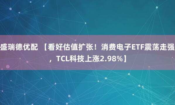 盛瑞德优配 【看好估值扩张！消费电子ETF震荡走强，TCL科技上涨2.98%】
